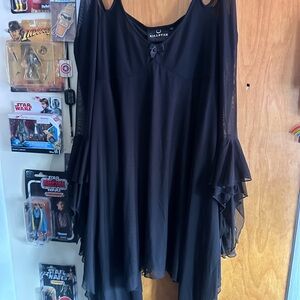 XXL Killstar Flowy Dress with mesh sleeve